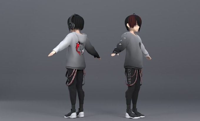 create 3d character models, vrchat avatar, vtuber character and vroid
