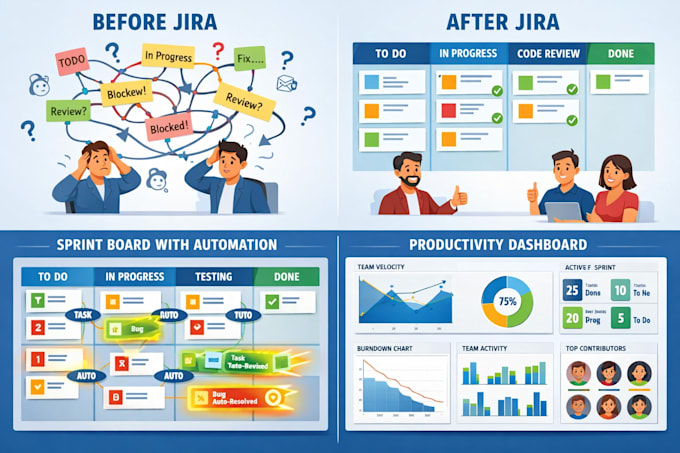 optimize jira sprint planning, workflows, automation and team visibility