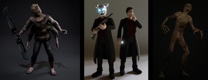 create a 3d model game character