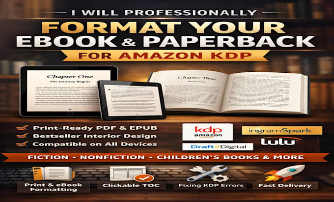 format your ebook and paperback for amazon kdp publishing