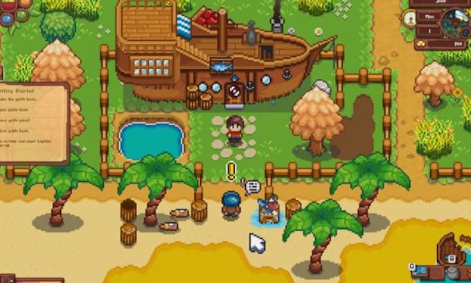 create 2d top down pixel art tileset rpg game map art character asset tile map
