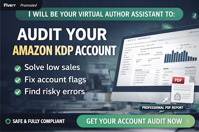 do virtual author assistant audit amazon KDP account setup