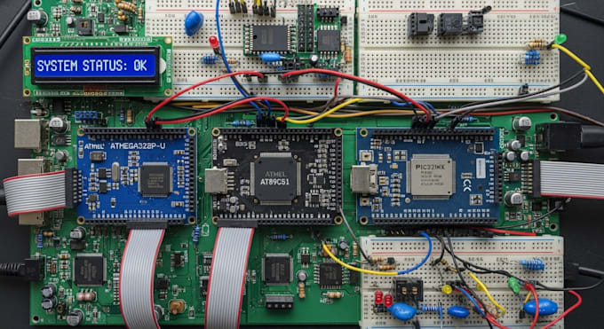 create embedded system using mcu at89c51 atmega328pu pic32mx etc