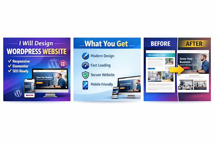 design a modern, responsive wordpress website for you