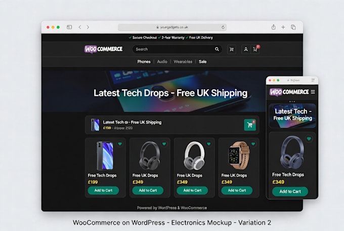 create a ecommerce website built with wordpress