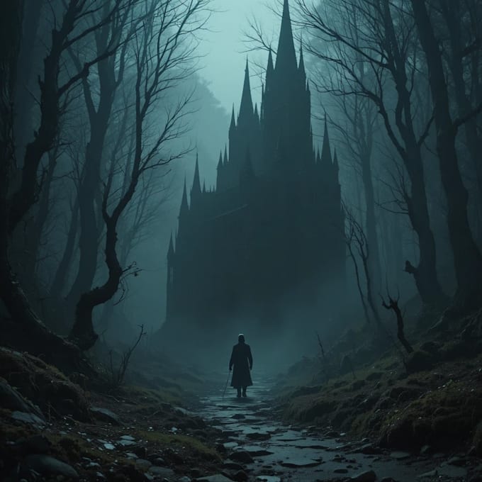 do mystical horror dark environment concept art or landscape