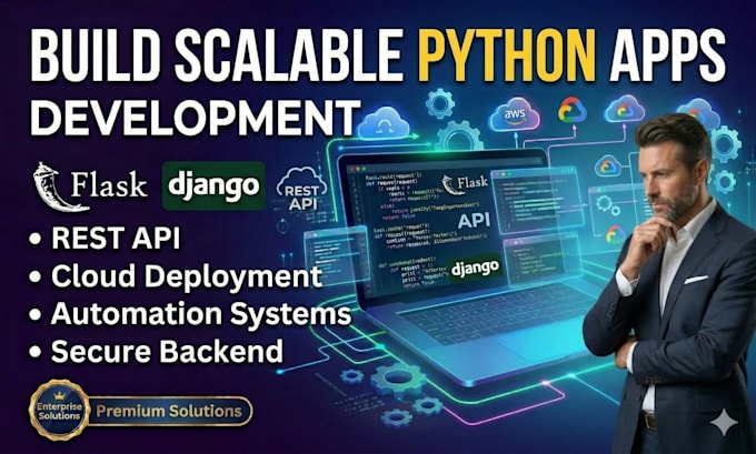 develop python web applications and backend apis with flask or django