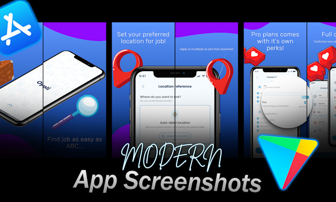 design app store screenshots for your app store or play store screenshots