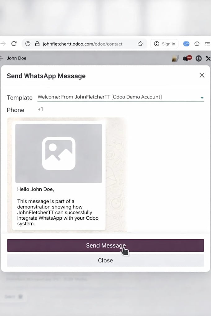 integrate whatsapp with odoo for automated messaging