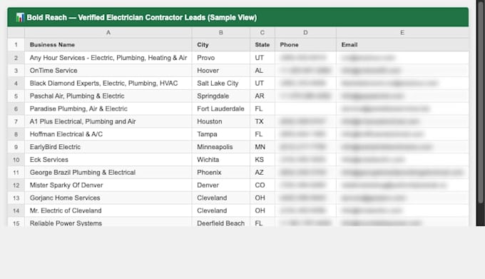 provide verified plumbing contractor leads with emails