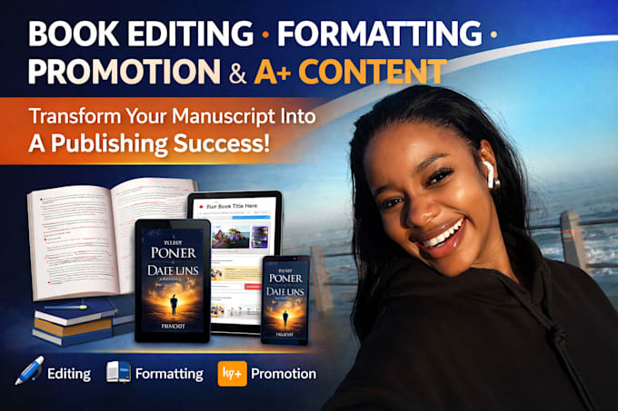 do complete book editing, formatting and aplus content with promotion
