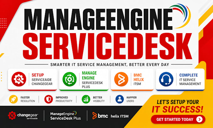 setup serviceaide changegear manageengine servicedesk plus bmc helix itsm