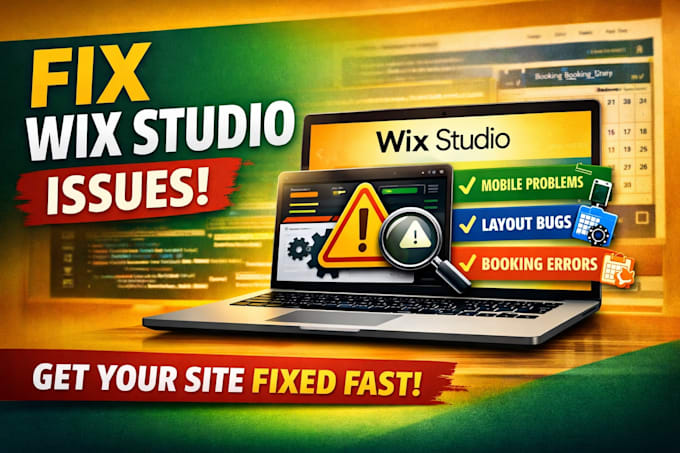 fix wix studio mobile issues, layout bugs, wix page errors, booking issues