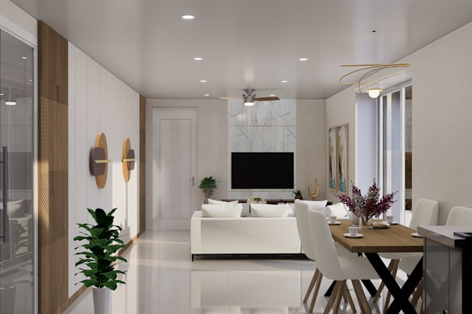 do interior and exterior design, 3d floor plan, architectural 3d rendering