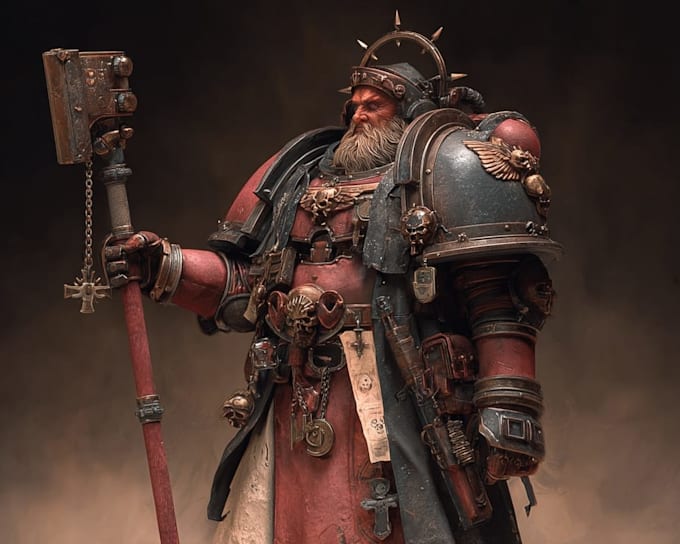 create epic warhammer 40k character art