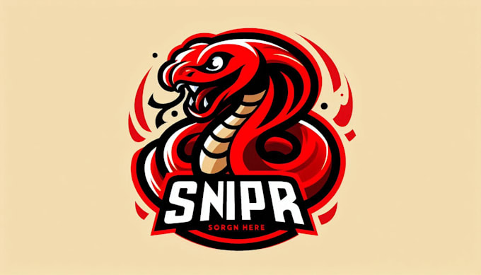 create red snack viper mascot logo for you with my on creativity