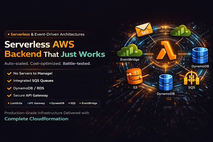 build aws serverless backend with lambda api gateway and sqs