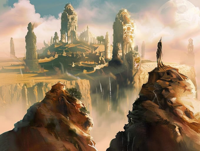 fantasy landscape art concept lost civilizations
