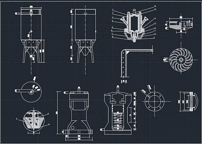 create 2d cad technical drawings and mechanical drafting