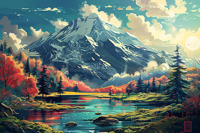 create professional landscape digital art