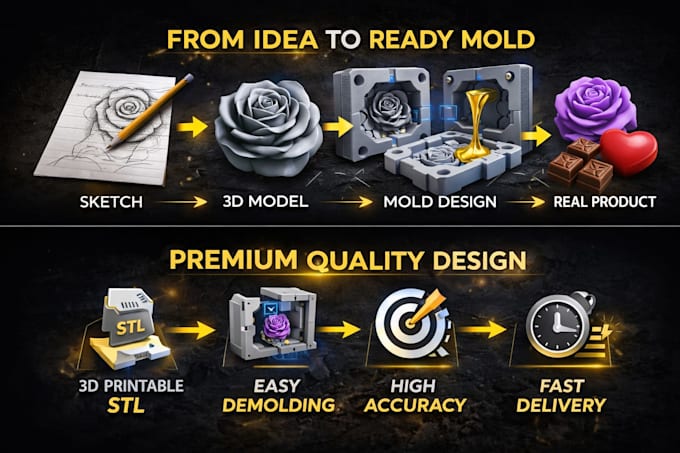 Design high quality 3d printable silicone molds for products and ...