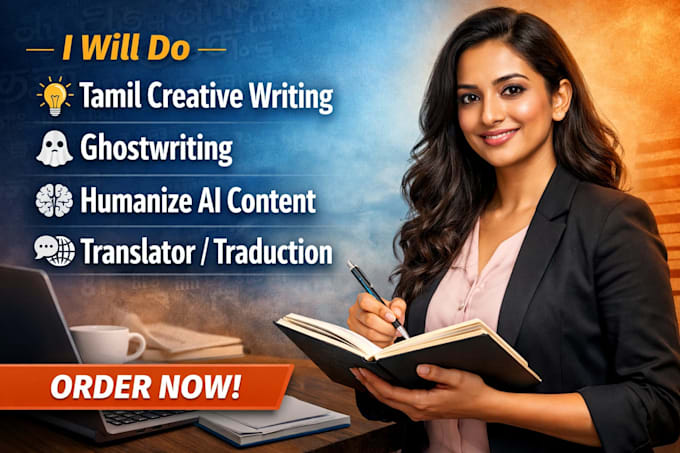 do tamil creative writing ghostwriter humanize ai content translator traduction