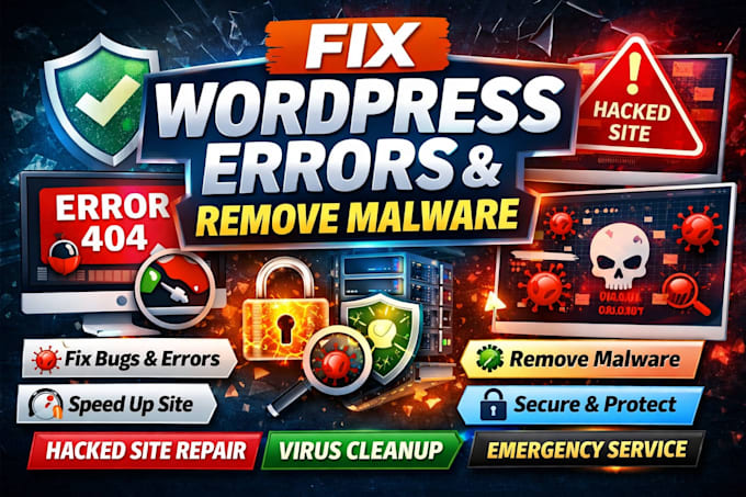 fix website error wordpress bug remove wordpress virus security malware removal
