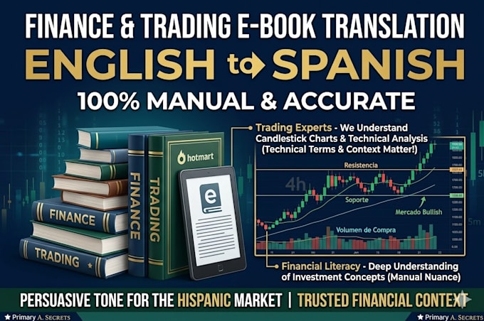 ranslate and adapt your finance, trading or business ebook to spanish