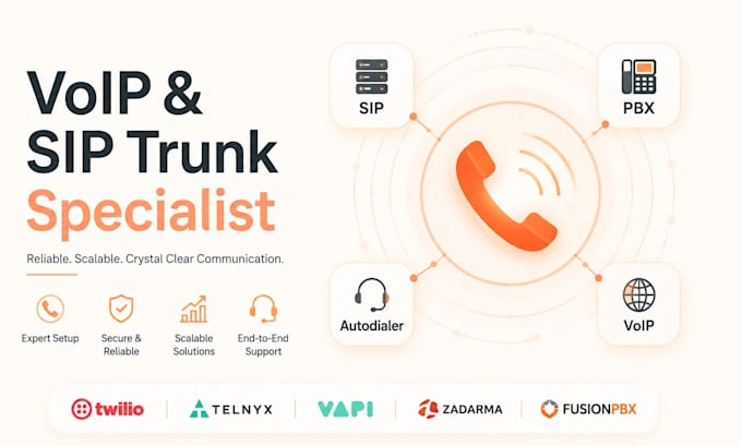 sip trunking, voip pbx, autodialer setup twilio, telnyx, vapi, fusionpbx, zad