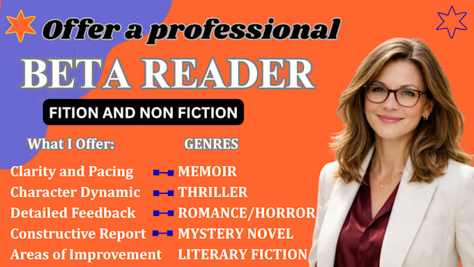 beta read your fiction or non fiction book with honest feedback