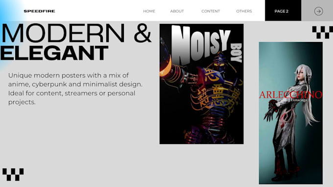 design modern editorial anime or cosplay posters