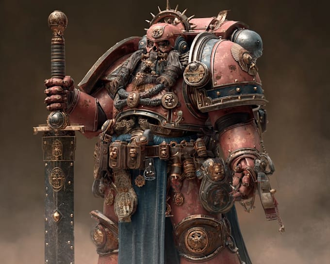 create cinematic warhammer 40k character artwork