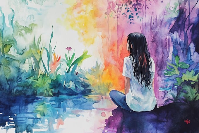 draw a unique watercolor illustration