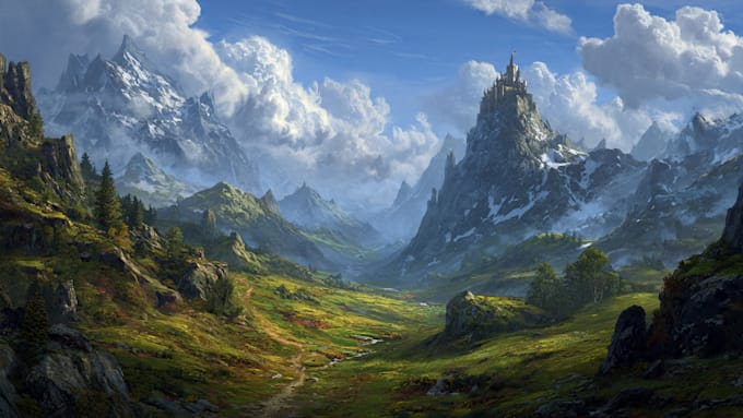 design stunning fantasy landscape