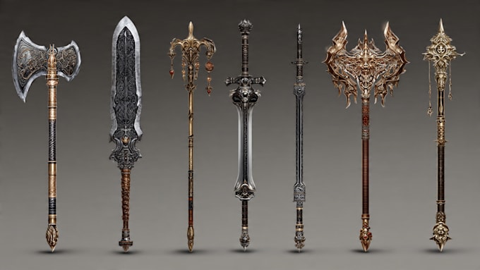 create weapon concept art for you
