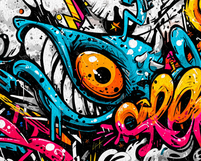 draw modern graffiti art with professional quality
