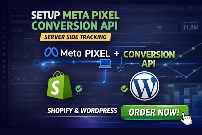 setup facebook meta pixel conversion API server side tracking shopify wordpress