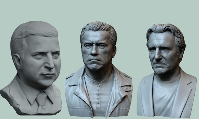 3d head model head bust 3d face sculpt realistic head stl file for 3d printing