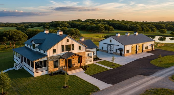 design barndominium and pole barn floor plan rendering