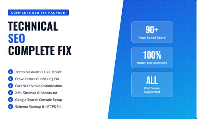 fix technical SEO errors for wordpress, shopify, and wix