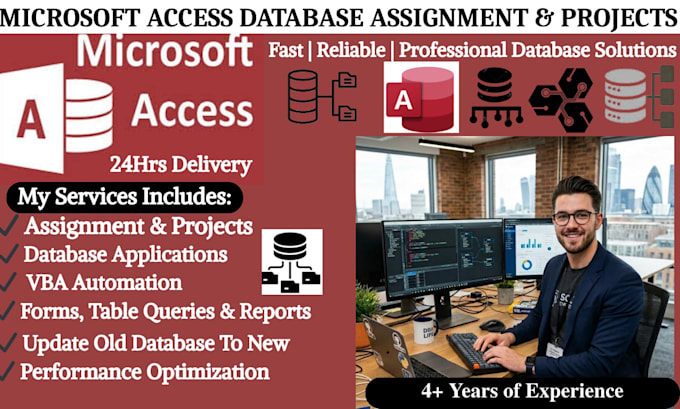create your microsoft access database and handle any project or assignment