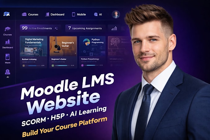 customize moodle theme moodle lms elearning website scorm course h5p moodle quiz