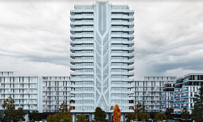 redesign highrise residential building, cantilevered balconies, facade structure