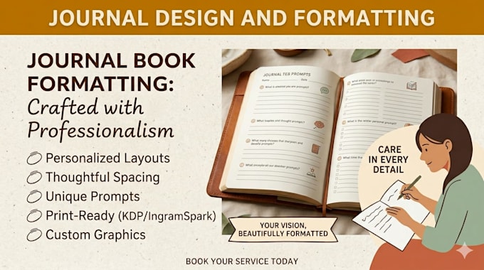 design and format your journal, planner and workbook