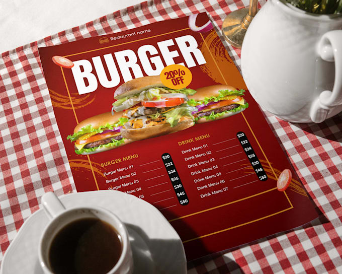 Custom Branded Menu Design stunning, editable restaurant menus for your brand by Omur ...