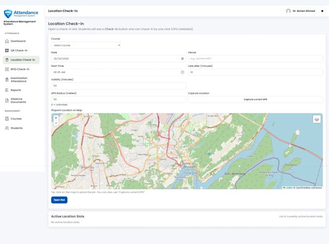 set up gps attendance system for colleges and universities