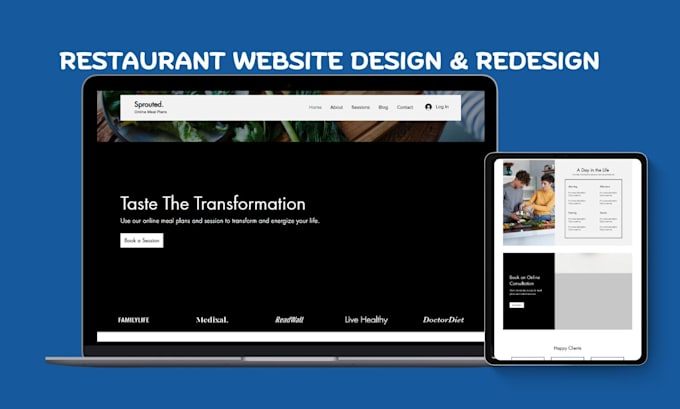 design a wix restaurants website with food ordering