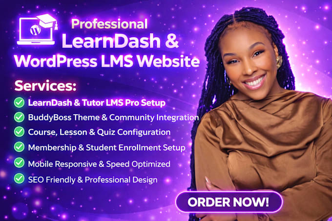 build a learndash wordpress lms, buddyboss and tutor lms website