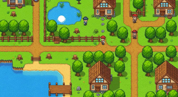 Disegna tileset pixel art 2d top down rpg mappa gioco tilemap rpg maker