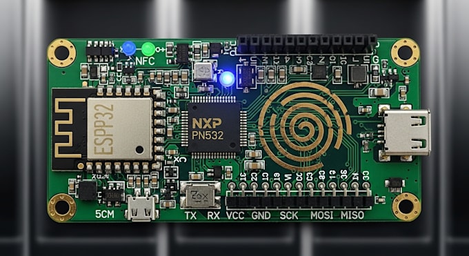 develop esp32 nfc pcb for credit card vending machine payment method